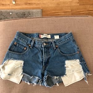 Levi Ripped Jean Shorts